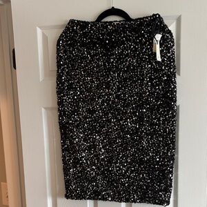 GAP Black Sequin Pencil Skirt